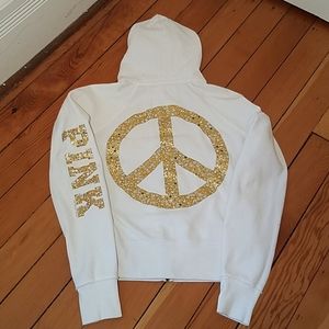PINK Victoria's Secret Peace Sign Gem Hoodie